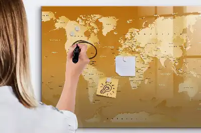 Schreibbare Weltkarte als Magnettafel beschreibbares Modell in Form einer Weltkarte