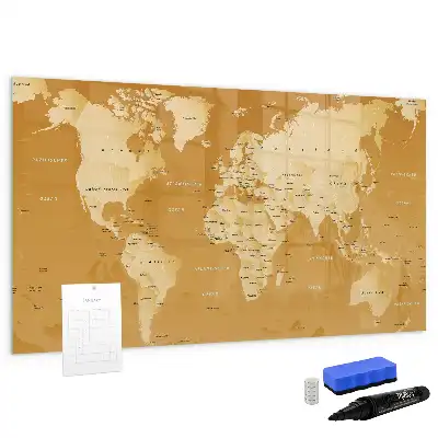 Schreibbare Weltkarte als Magnettafel beschreibbares Modell in Form einer Weltkarte