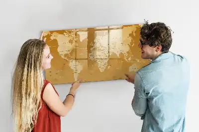 Schreibbare Weltkarte als Magnettafel beschreibbares Modell in Form einer Weltkarte