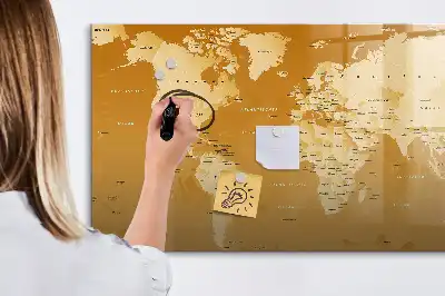 Schreibbare Weltkarte als Magnettafel beschreibbares Modell in Form einer Weltkarte