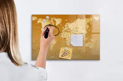 Schreibbare Weltkarte als Magnettafel beschreibbares Modell in Form einer Weltkarte