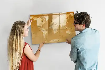 Schreibbare Weltkarte als Magnettafel beschreibbares Modell in Form einer Weltkarte