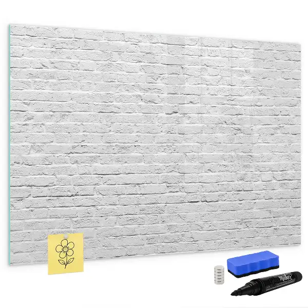 Beschreibbare Magnettafel im Ziegelwand-Design