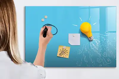 Beschreibbare Magnettafel mit Glühbirnen-Zeichnung