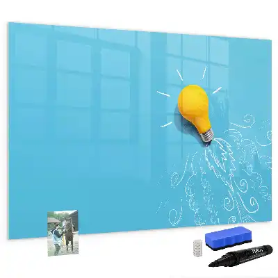 Beschreibbare Magnettafel mit Glühbirnen-Zeichnung
