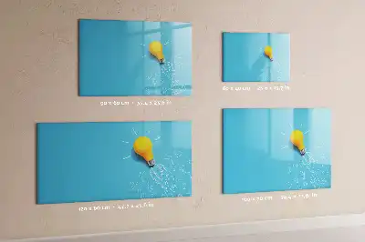 Beschreibbare Magnettafel mit Glühbirnen-Zeichnung