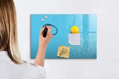Beschreibbare Magnettafel mit Glühbirnen-Zeichnung