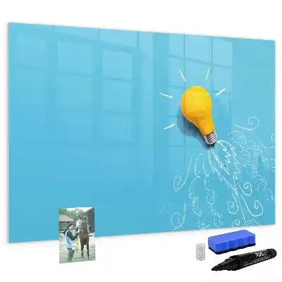 Beschreibbare Magnettafel mit Glühbirnen-Zeichnung