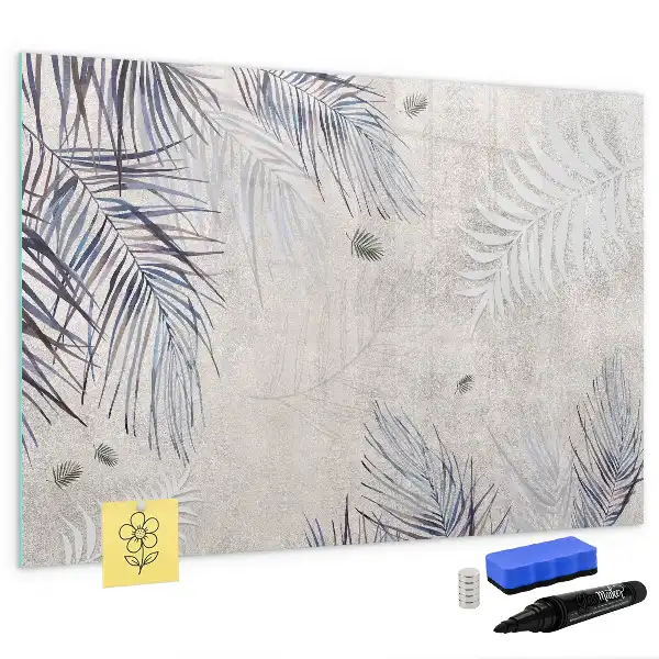 Beschreibbare Magnettafel mit Palmenblatt-Motiv