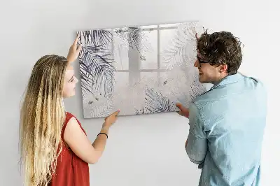 Beschreibbare Magnettafel mit Palmenblatt-Motiv