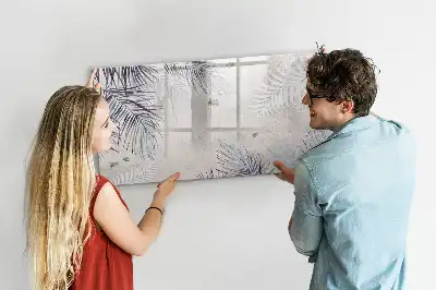 Beschreibbare Magnettafel mit Palmenblatt-Motiv