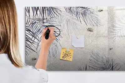 Beschreibbare Magnettafel mit Palmenblatt-Motiv