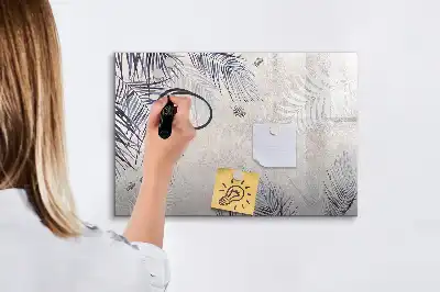 Beschreibbare Magnettafel mit Palmenblatt-Motiv