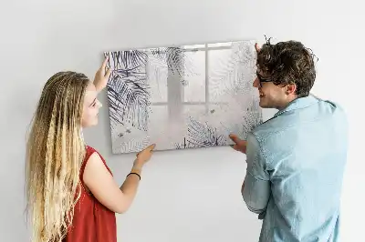 Beschreibbare Magnettafel mit Palmenblatt-Motiv