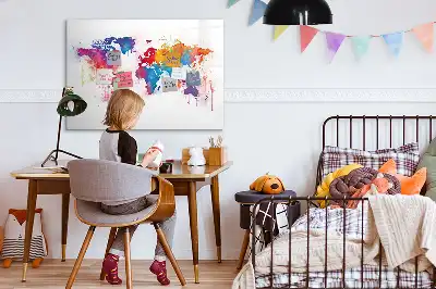 Magnetische Weltkarte als Schreibtafel beschreibbare Wandtafel