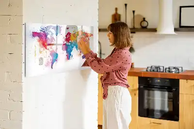 Magnetische Weltkarte als Schreibtafel beschreibbare Wandtafel