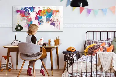 Magnetische Weltkarte als Schreibtafel beschreibbare Wandtafel