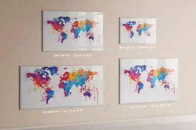 Magnetische Weltkarte als Schreibtafel beschreibbare Wandtafel
