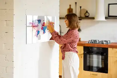 Magnetische Weltkarte als Schreibtafel beschreibbare Wandtafel