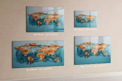 Schreib-Magnettafel mit Motiv einer abstrakten Weltkarte