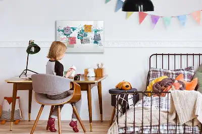 Beschreibbare Magnettafel mit Weltkarte im Wasser-Design