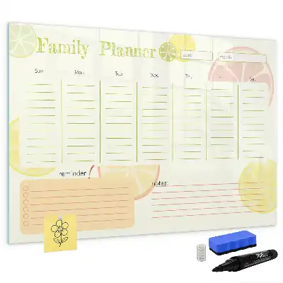 Beschreibbare Magnettafel als praktischer Familienplaner