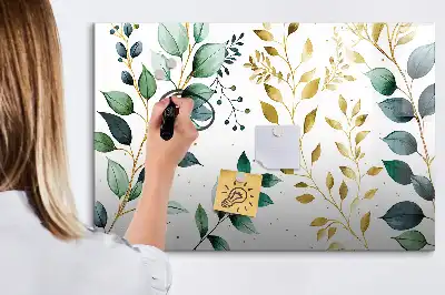 Beschreibbare Magnettafel mit Motiv von Pflanzenblättern