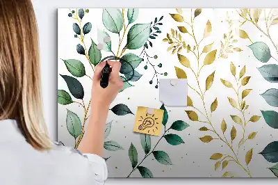 Beschreibbare Magnettafel mit Motiv von Pflanzenblättern
