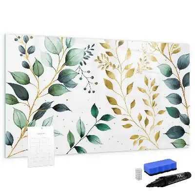 Beschreibbare Magnettafel mit Motiv von Pflanzenblättern