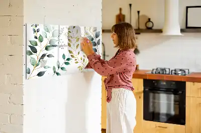 Beschreibbare Magnettafel mit Motiv von Pflanzenblättern
