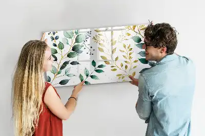 Beschreibbare Magnettafel mit Motiv von Pflanzenblättern