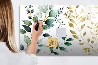 Beschreibbare Magnettafel mit Motiv von Pflanzenblättern