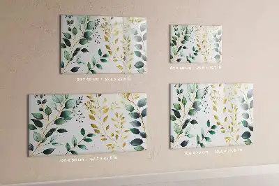 Beschreibbare Magnettafel mit Motiv von Pflanzenblättern