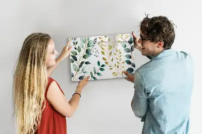 Beschreibbare Magnettafel mit Motiv von Pflanzenblättern