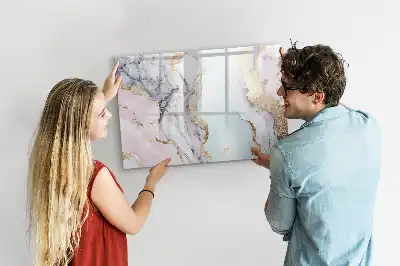 Beschreibbare Magnettafel in Marmoroptik