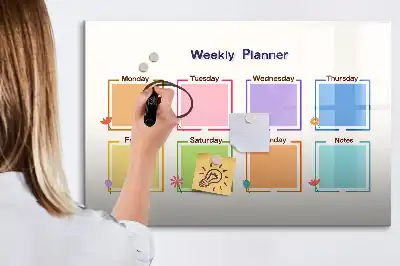 Schreib-Magnettafel Wochenplaner