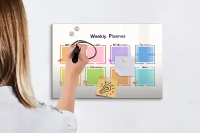 Schreib-Magnettafel Wochenplaner