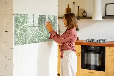Beschreibbare Magnettafel mit Blättermuster