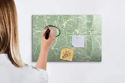 Beschreibbare Magnettafel mit Blättermuster