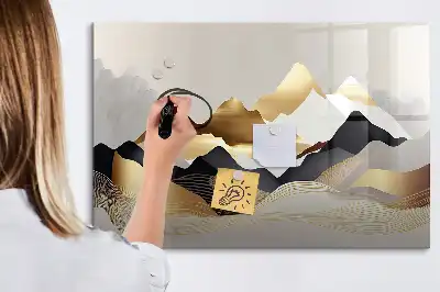 Beschreibbare Magnettafel mit Berg Abstraktion