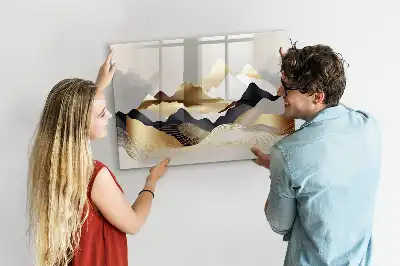 Beschreibbare Magnettafel mit Berg Abstraktion