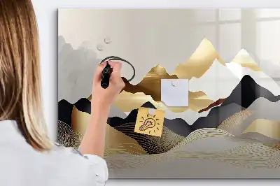 Beschreibbare Magnettafel mit Berg Abstraktion