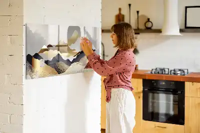 Beschreibbare Magnettafel mit Berg Abstraktion