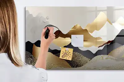 Beschreibbare Magnettafel mit Berg Abstraktion