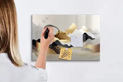 Beschreibbare Magnettafel mit Berg Abstraktion