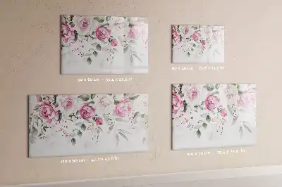 Schreibmagnettafel mit Aquarell-Rosen Motiv