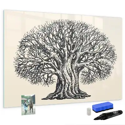 Beschreibbare Magnettafel in Form eines großen Naturbaums