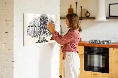Beschreibbare Magnettafel in Form eines großen Naturbaums