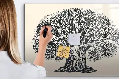 Beschreibbare Magnettafel in Form eines großen Naturbaums