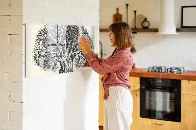 Beschreibbare Magnettafel in Form eines großen Naturbaums